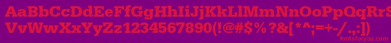 フォントUrwegyptiennetBold – 紫の背景に赤い文字