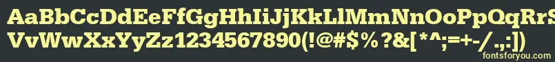 フォントUrwegyptiennetBold – 黒い背景に黄色の文字