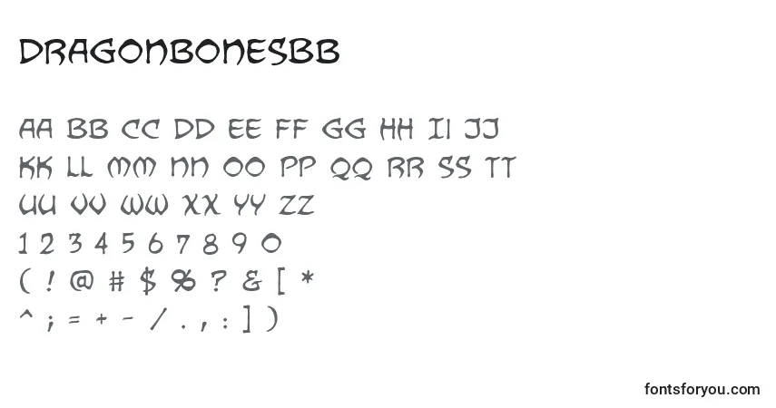 Schriftart DragonbonesBb – Alphabet, Zahlen, spezielle Symbole