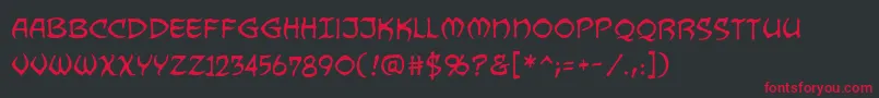 フォントDragonbonesBb – 黒い背景に赤い文字