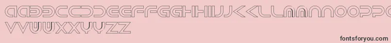 Fonte AndroidHollow – fontes pretas em um fundo rosa