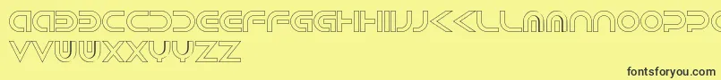 AndroidHollow Font – Black Fonts on Yellow Background