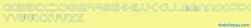 AndroidHollow-Schriftart – Blaue Schriften auf gelbem Hintergrund
