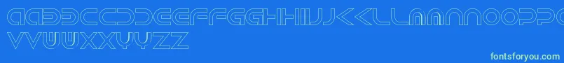 AndroidHollow Font – Green Fonts on Blue Background