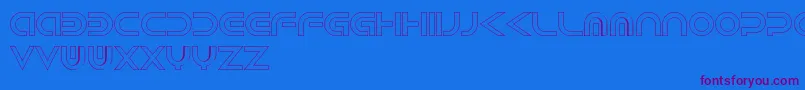 AndroidHollow-Schriftart – Violette Schriften auf blauem Hintergrund
