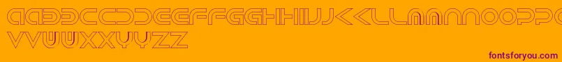 Шрифт AndroidHollow – фиолетовые шрифты на оранжевом фоне