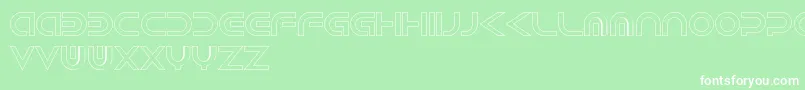 Fonte AndroidHollow – fontes brancas em um fundo verde