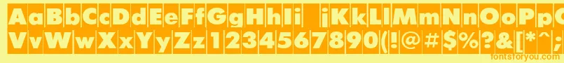 Futuriscameoc Font – Orange Fonts on Yellow Background