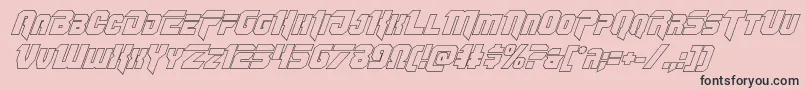 Omegaforceoutital-Schriftart – Schwarze Schriften auf rosa Hintergrund