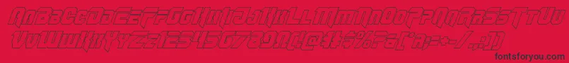 Omegaforceoutital Font – Black Fonts on Red Background