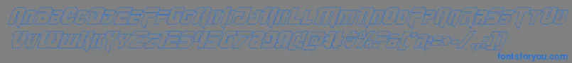 Omegaforceoutital Font – Blue Fonts on Gray Background