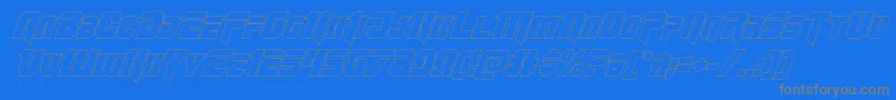 Omegaforceoutital Font – Gray Fonts on Blue Background