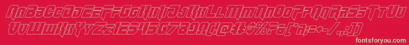 Omegaforceoutital Font – Green Fonts on Red Background