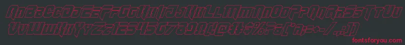 フォントOmegaforceoutital – 黒い背景に赤い文字