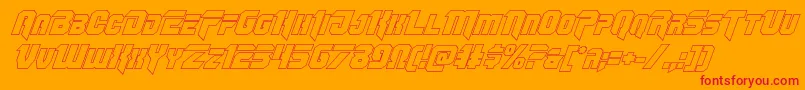 Omegaforceoutital Font – Red Fonts on Orange Background