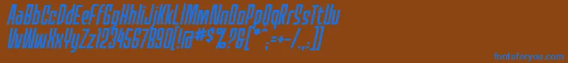 MecheffectsonelcbbItal Font – Blue Fonts on Brown Background