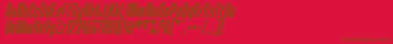 MecheffectsonelcbbItal-Schriftart – Braune Schriften auf rotem Hintergrund