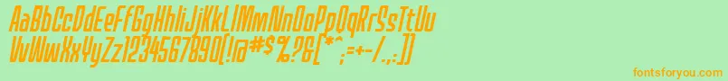 MecheffectsonelcbbItal Font – Orange Fonts on Green Background