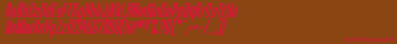 MecheffectsonelcbbItal Font – Red Fonts on Brown Background