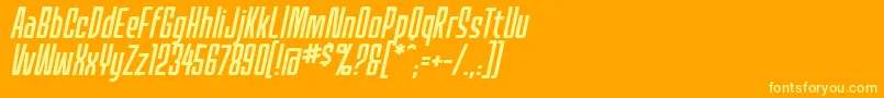 MecheffectsonelcbbItal Font – Yellow Fonts on Orange Background