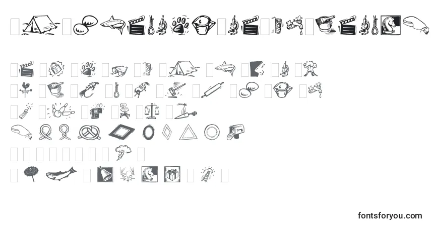 Schriftart DfOrganicsIiaLetPlain.1.0 – Alphabet, Zahlen, spezielle Symbole