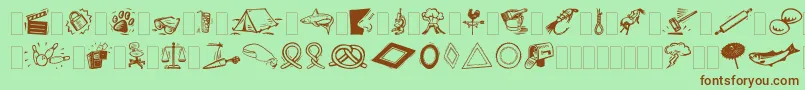 More about DfOrganicsIiaLetPlain.1.0 Font DfOrganicsIiaLetPlain.1.0 Font – Brown Fonts on Green Background