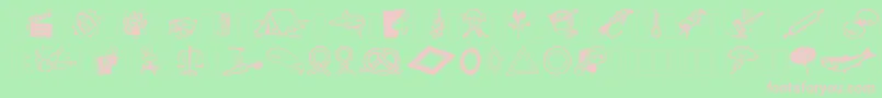 DfOrganicsIiaLetPlain.1.0 Font – Pink Fonts on Green Background