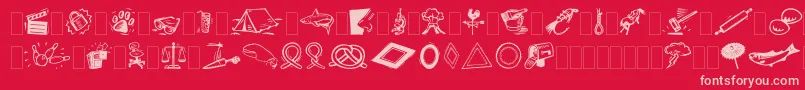 DfOrganicsIiaLetPlain.1.0 Font – Pink Fonts on Red Background