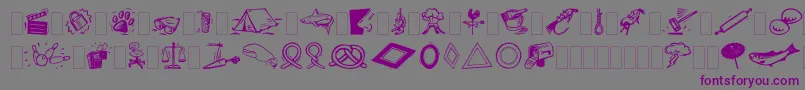 DfOrganicsIiaLetPlain.1.0-Schriftart – Violette Schriften auf grauem Hintergrund