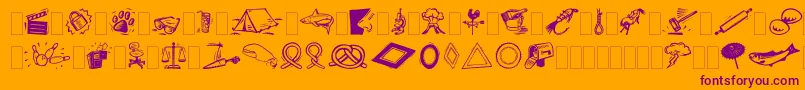Подробнее о шрифте DfOrganicsIiaLetPlain.1.0 Шрифт DfOrganicsIiaLetPlain.1.0 – фиолетовые шрифты на оранжевом фоне