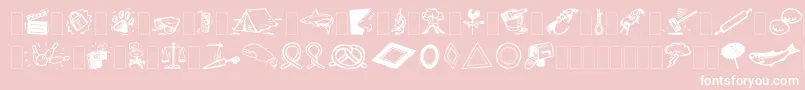 フォントDfOrganicsIiaLetPlain.1.0 – ピンクの背景に白い文字