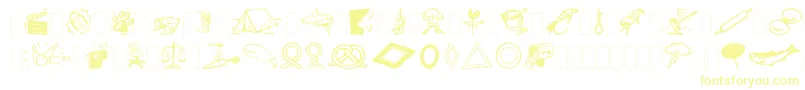 More about DfOrganicsIiaLetPlain.1.0 Font DfOrganicsIiaLetPlain.1.0 Font – Yellow Fonts on White Background