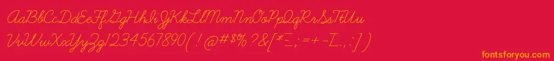 Шрифт LearningcurveTt – оранжевые шрифты на красном фоне