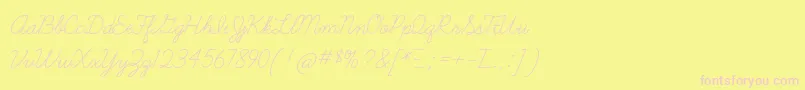 LearningcurveTt Font – Pink Fonts on Yellow Background
