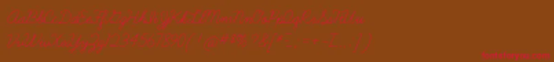 LearningcurveTt Font – Red Fonts on Brown Background