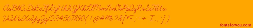 LearningcurveTt Font – Red Fonts on Orange Background