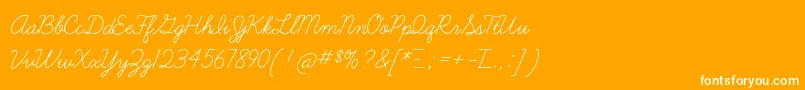 LearningcurveTt-Schriftart – Weiße Schriften auf orangefarbenem Hintergrund