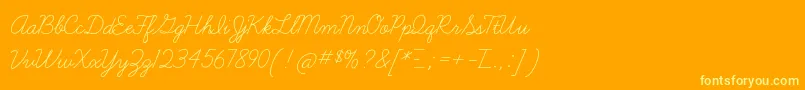 LearningcurveTt Font – Yellow Fonts on Orange Background