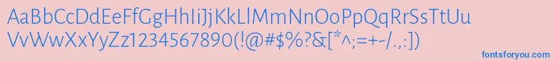 LunasansLight Font – Blue Fonts on Pink Background