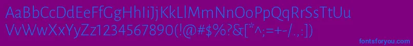フォントLunasansLight – 紫色の背景に青い文字