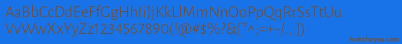 LunasansLight Font – Brown Fonts on Blue Background