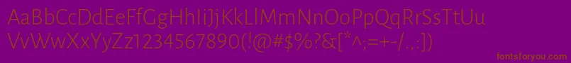 LunasansLight Font – Brown Fonts on Purple Background
