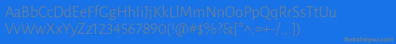 LunasansLight-fontti – harmaat kirjasimet sinisellä taustalla
