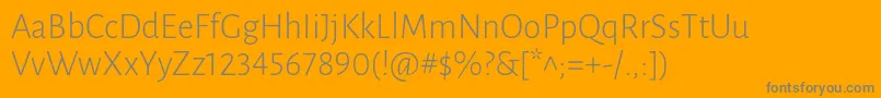 LunasansLight-Schriftart – Graue Schriften auf orangefarbenem Hintergrund