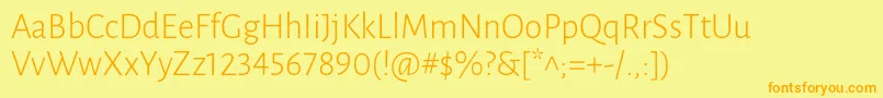LunasansLight Font – Orange Fonts on Yellow Background
