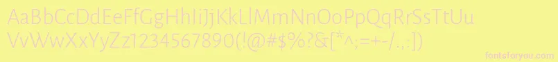 Fonte LunasansLight – fontes rosa em um fundo amarelo