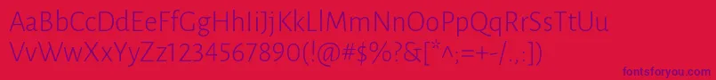 LunasansLight Font – Purple Fonts on Red Background