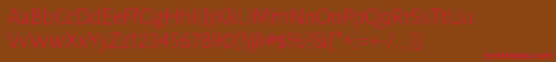 LunasansLight Font – Red Fonts on Brown Background