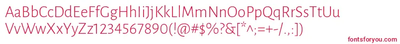 LunasansLight Font – Red Fonts on White Background