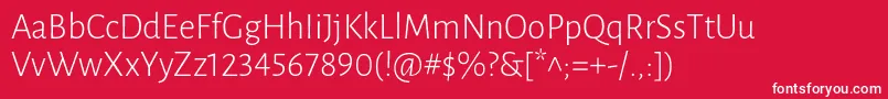 LunasansLight Font – White Fonts on Red Background